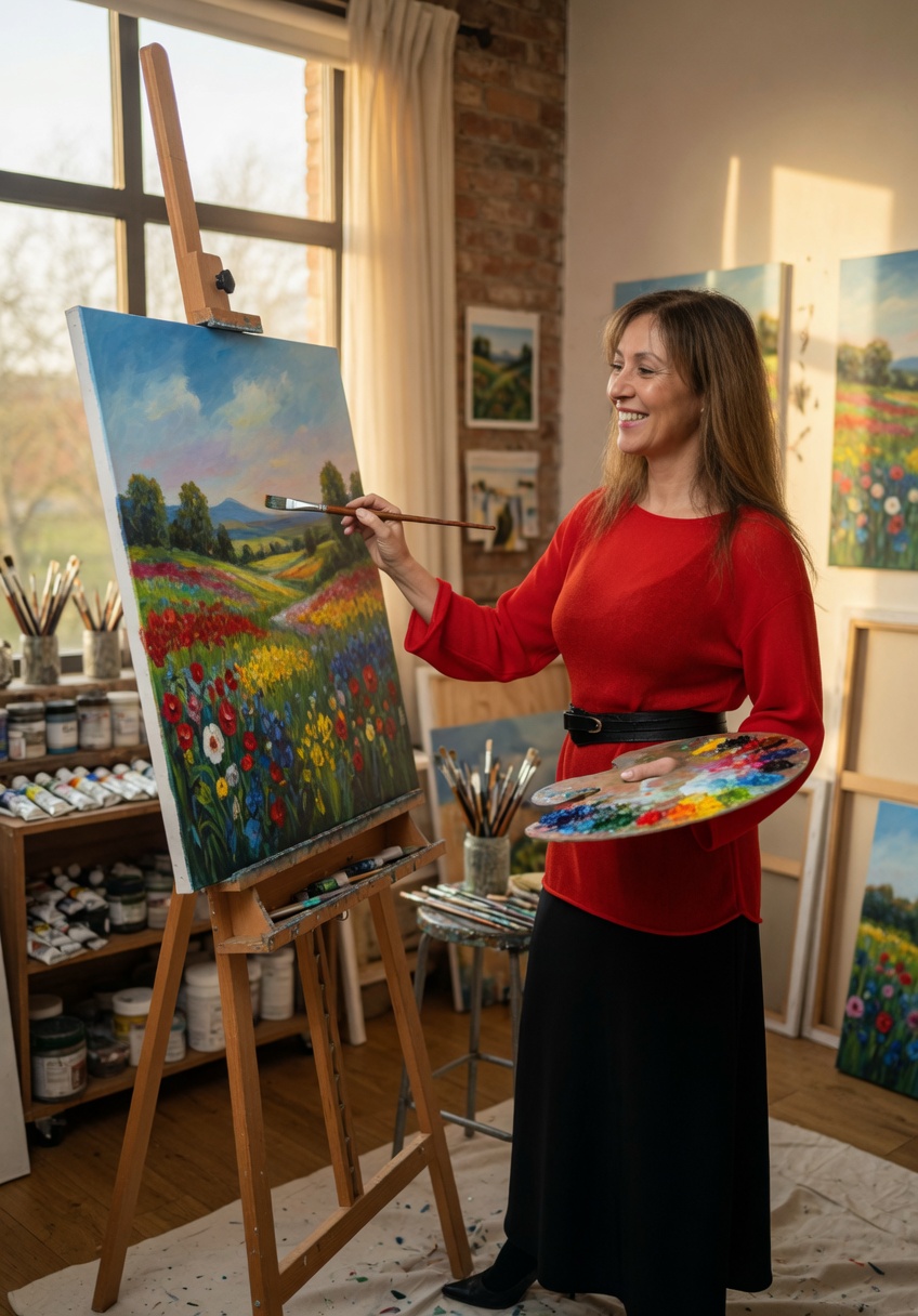 Tetyana Kamitz in ihrem Atelier